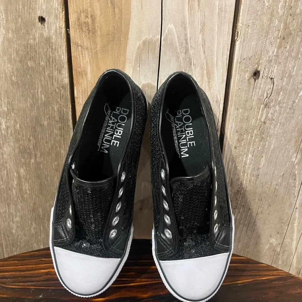 Black Sequin Sneakers - Picture 3 of 5